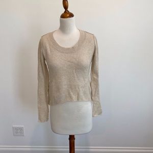 Line cream cropped sweater